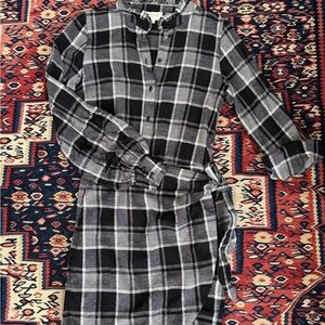 Sezane Plaid Black and White Shirt Dress